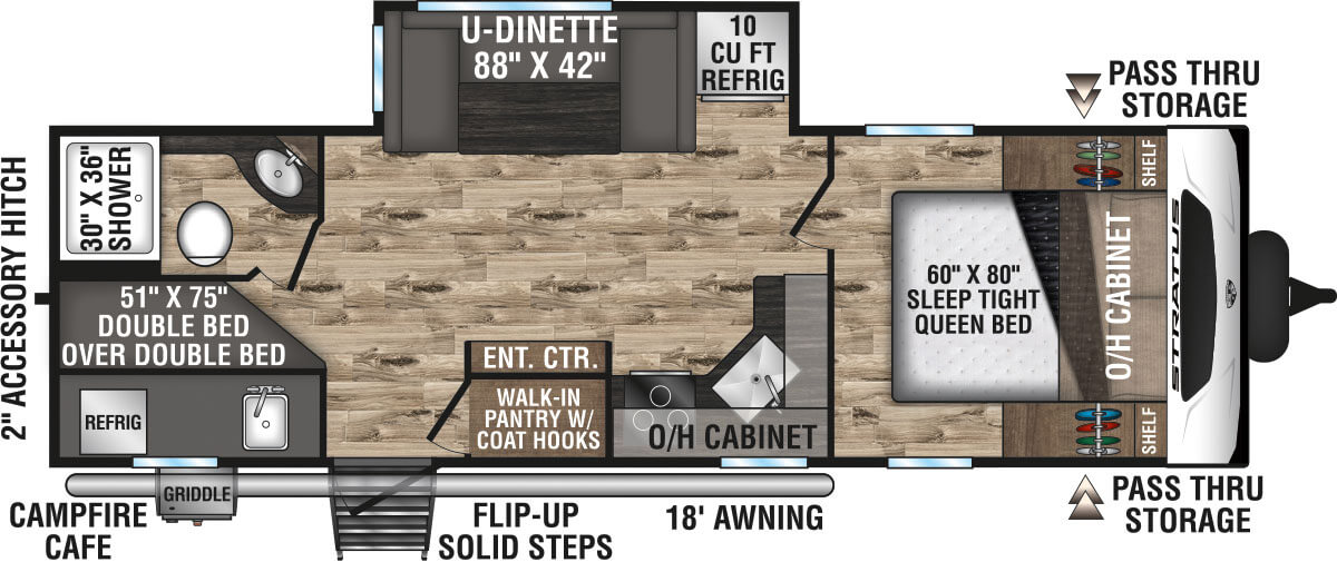 2023 Venture RV Stratus SR261VBH Travel Trailer Floorplan