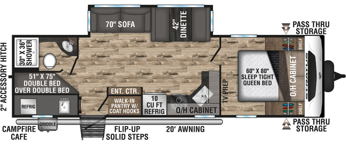 2023 Venture RV Stratus SR281VBH Travel Trailer Floorplan