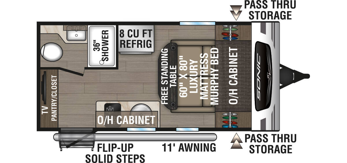 2024 Venture RV Sonic Lite SL150VRK Travel Trailer Floorplan