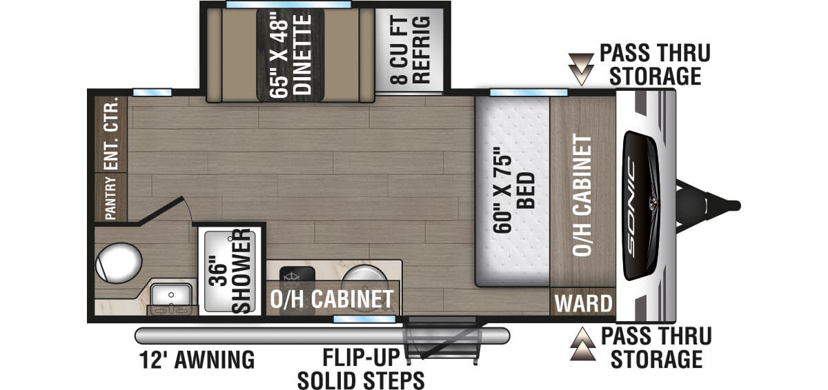 2024 Venture RV Sonic Lite SL169VMK Travel Trailer Floorplan