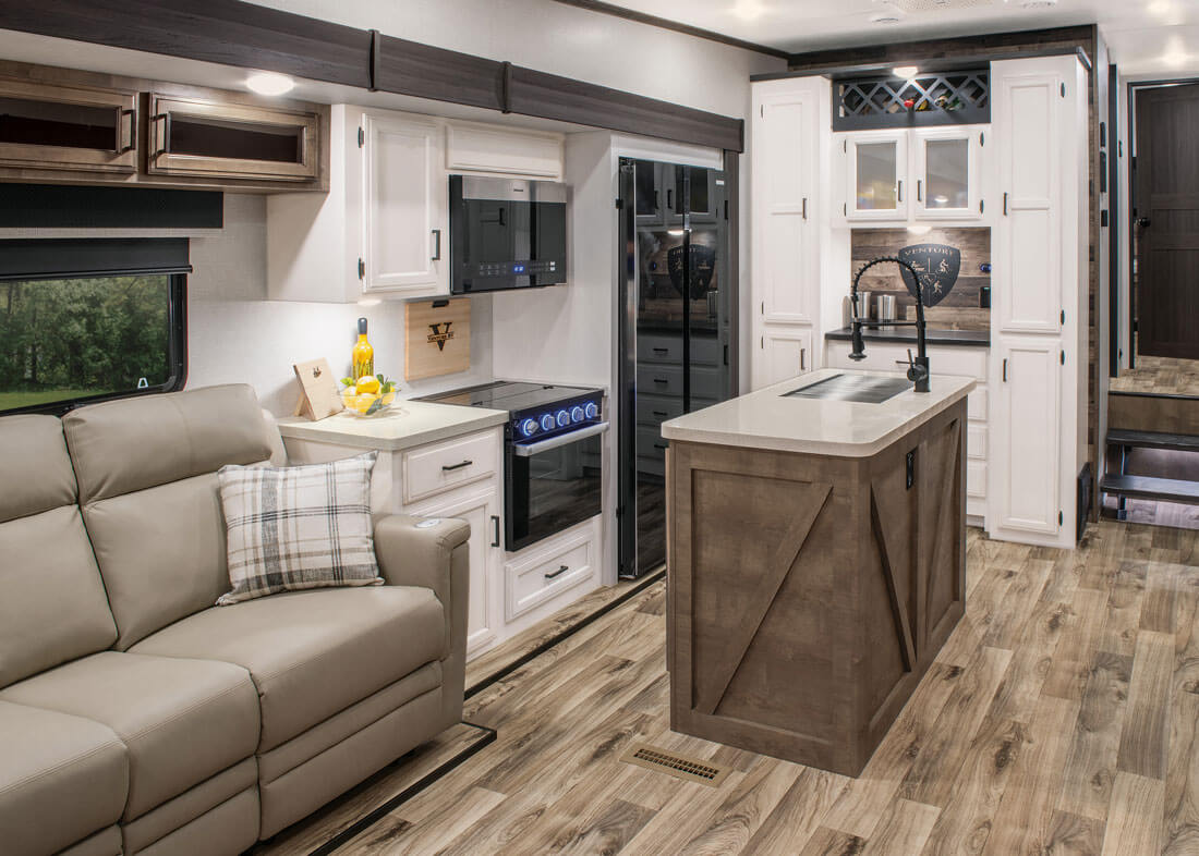 2024 Venture RV SportTrek Touring Edition Luxury Fifth Wheel Living Room