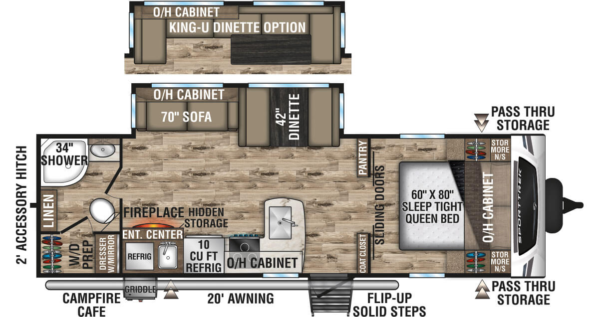 2024 Venture RV SportTrek ST271VMB Travel Trailer Floorplan