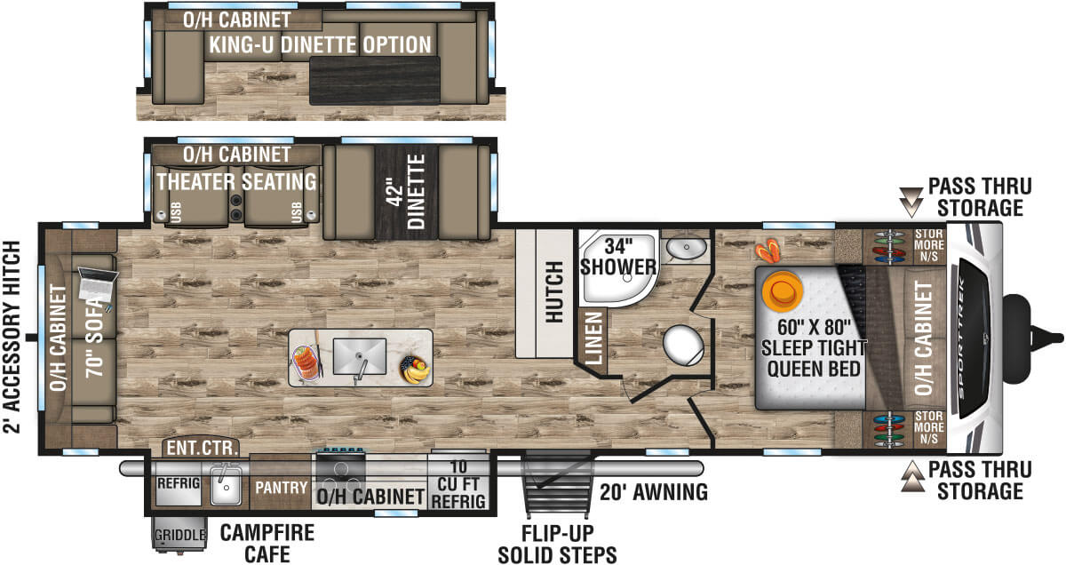 2024 Venture RV SportTrek ST312VIK Travel Trailer Floorplan