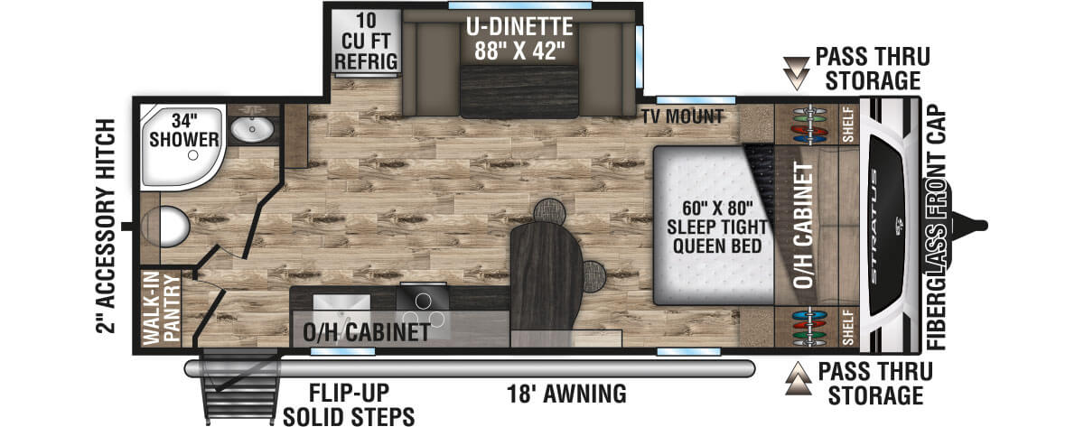 2024 Venture RV Stratus SR231VRB Travel Trailer Floorplan