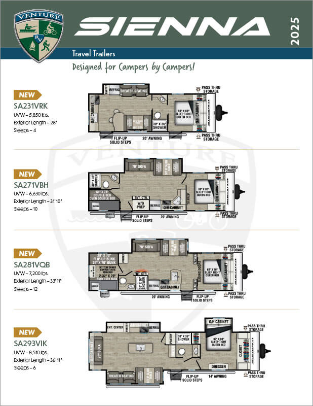 2025 Venture RV Sienna Travel Trailers Flyer