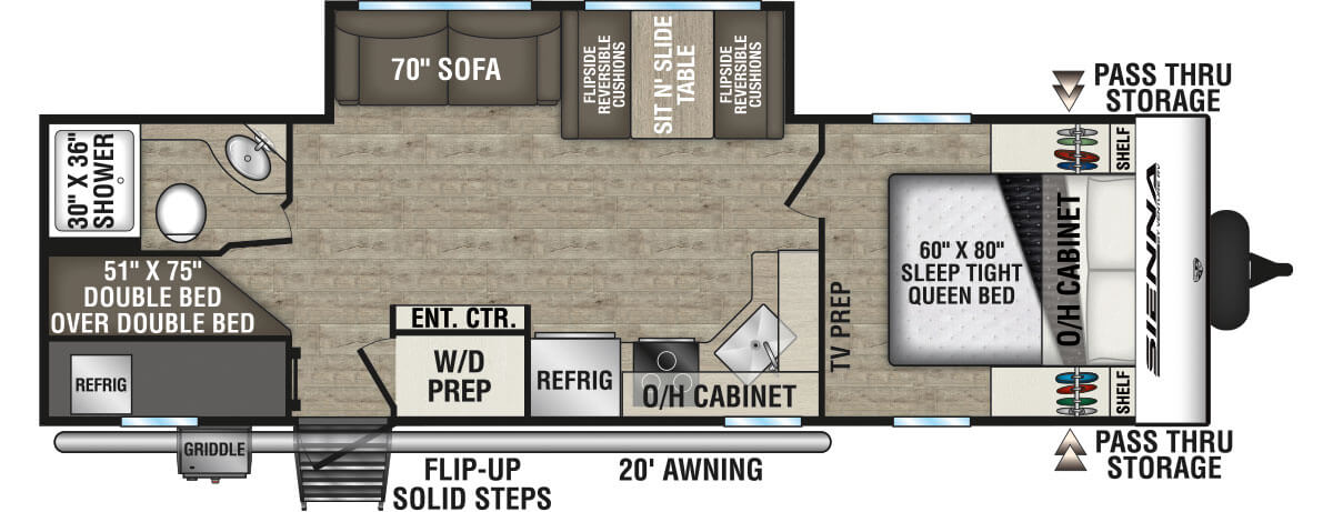 2025 Venture RV Sienna SA271VBH Travel Trailer Floorplan