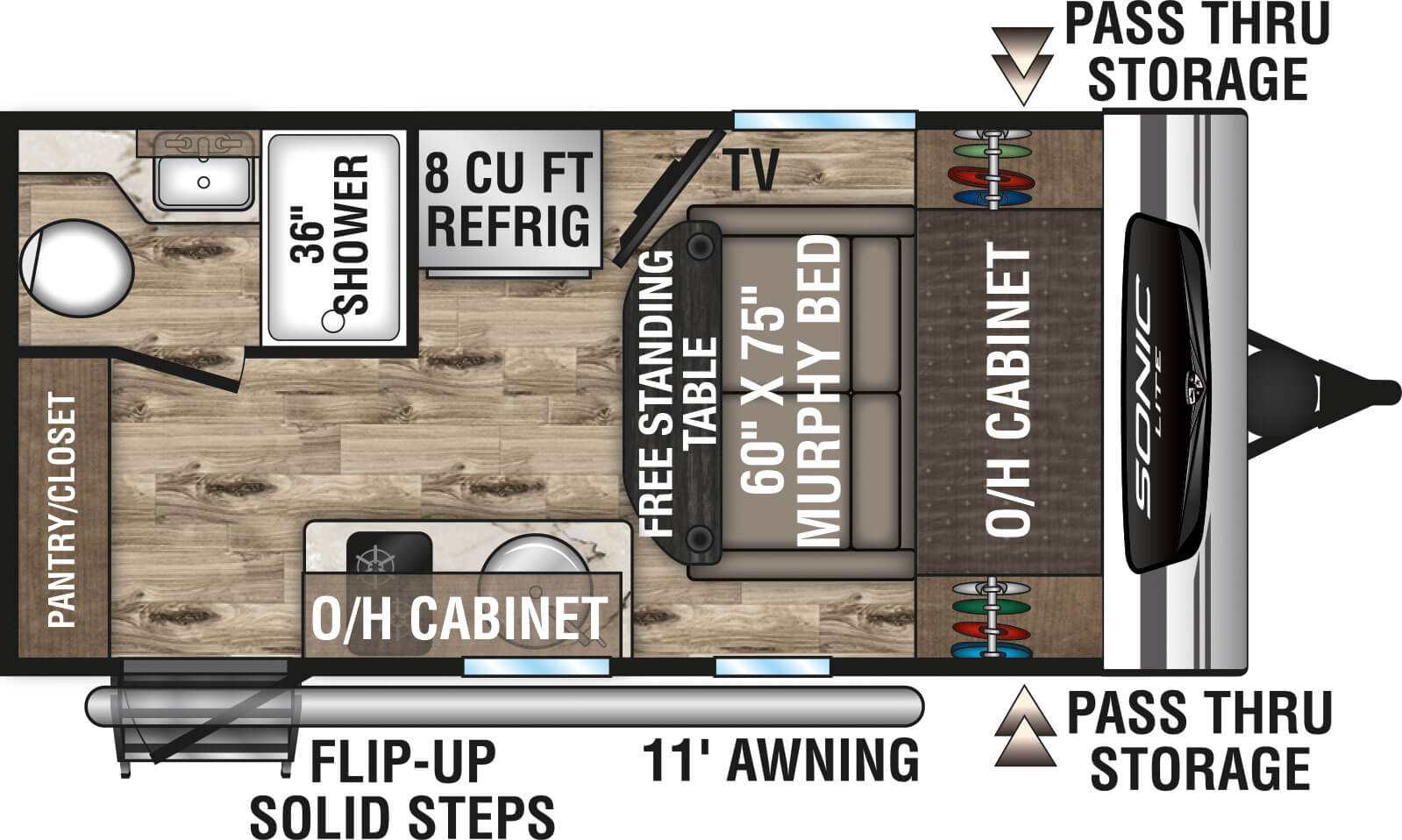 2023 Venture RV Sonic Lite SL150VRK Travel Trailer Floorplan