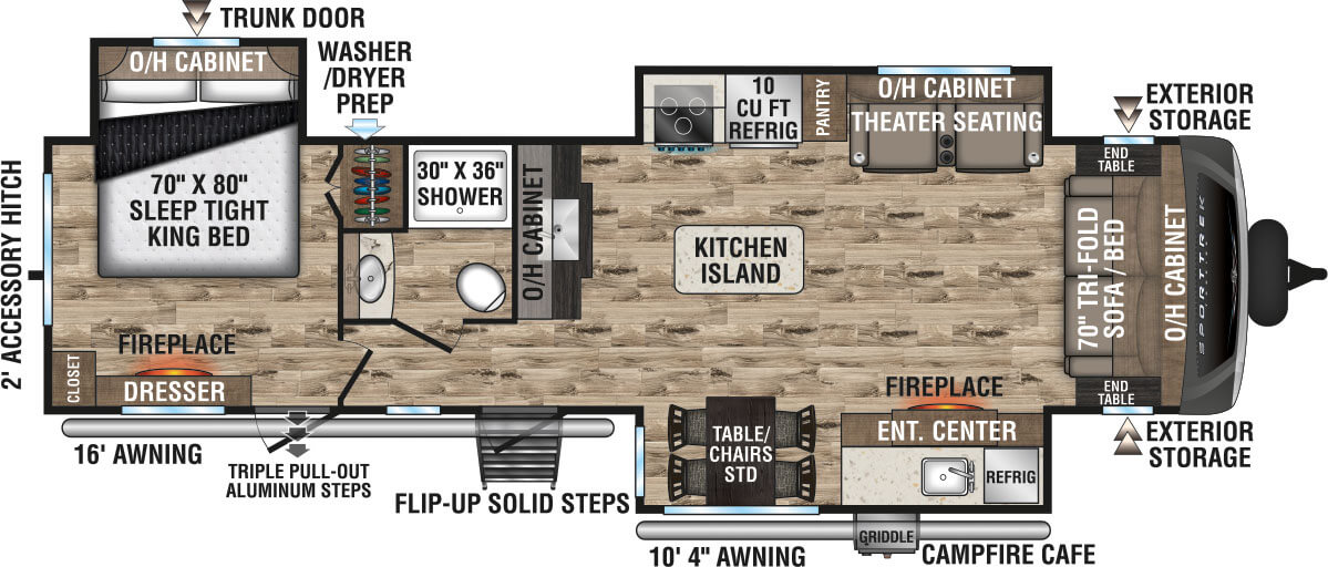 2023 Venture RV SportTrek Touring Edition STT333VMI Travel Trailer Floorplan