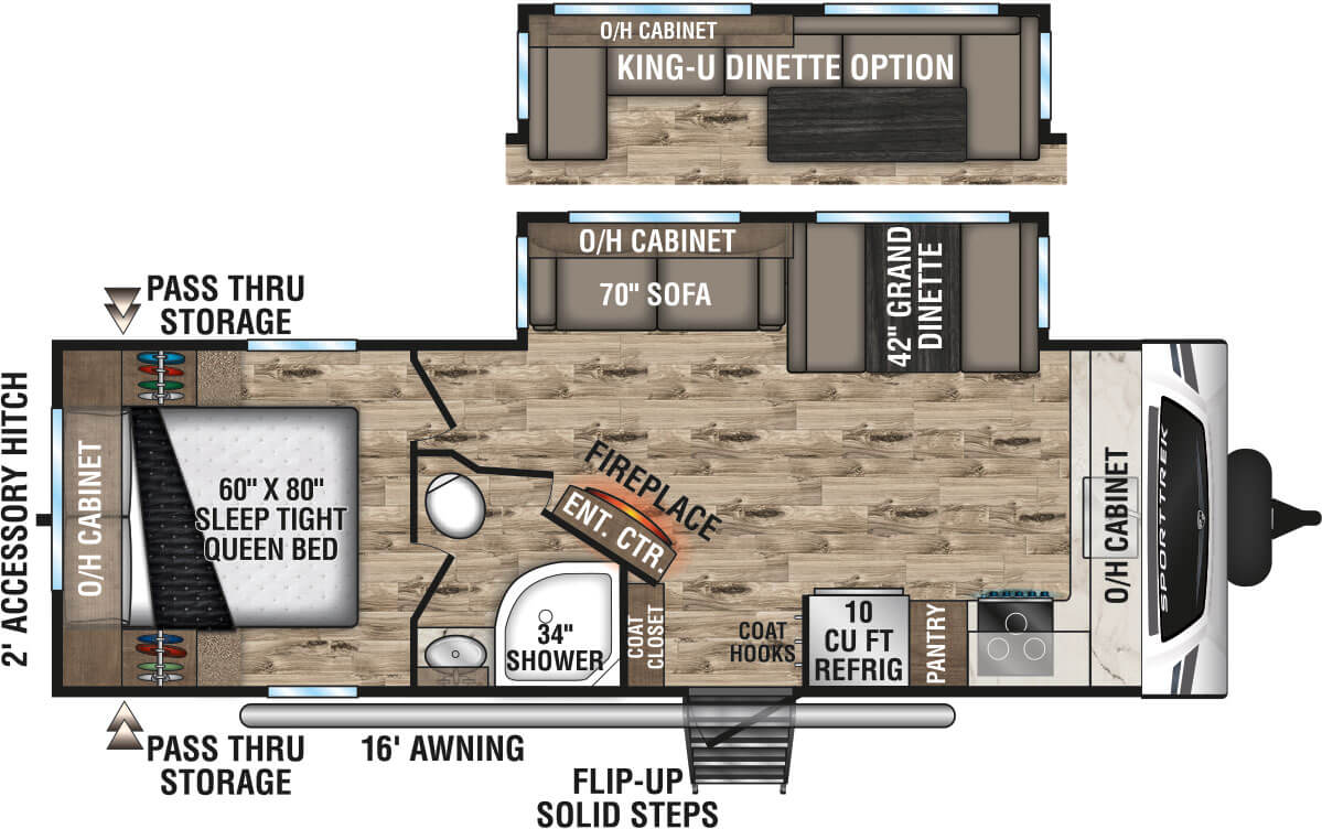 2023 Venture RV SportTrek ST251VFK Travel Trailer Floorplan