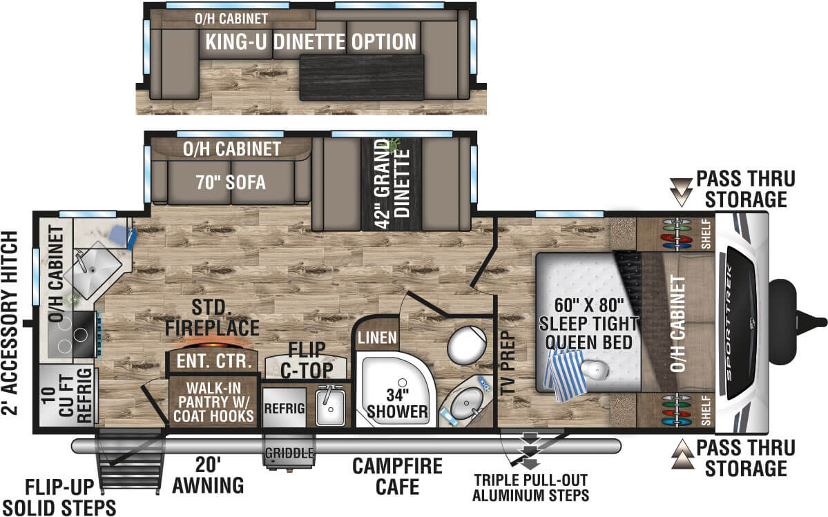 2023 Venture RV SportTrek ST251VRK Travel Trailer Floorplan