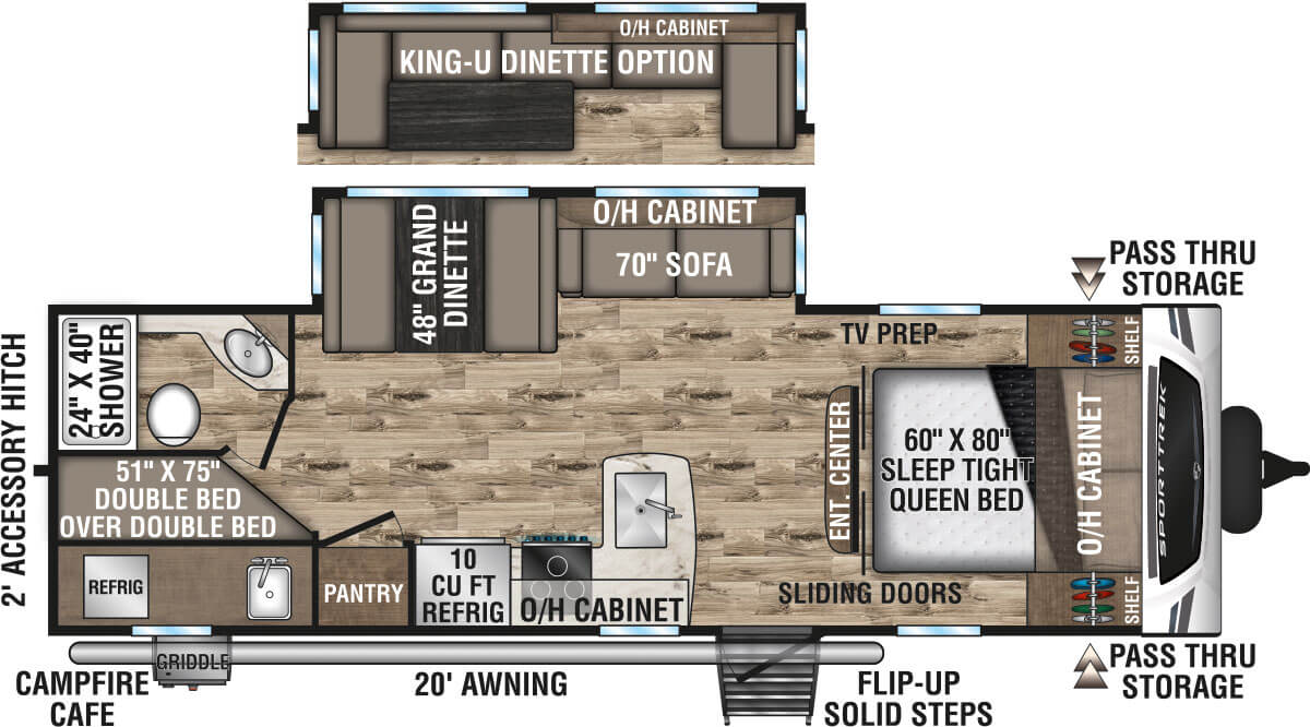 2023 Venture RV SportTrek ST270VBH Travel Trailer Floorplan