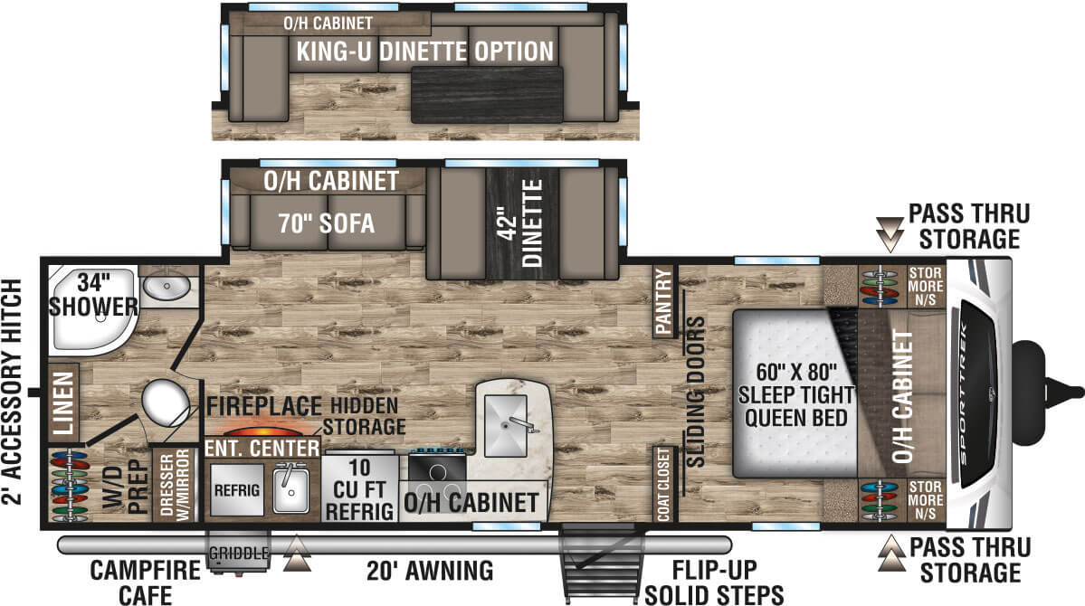 2023 Venture RV SportTrek ST271VMB Travel Trailer Floorplan