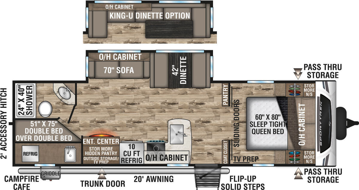 2023 Venture RV SportTrek ST281VBH Travel Trailer Floorplan