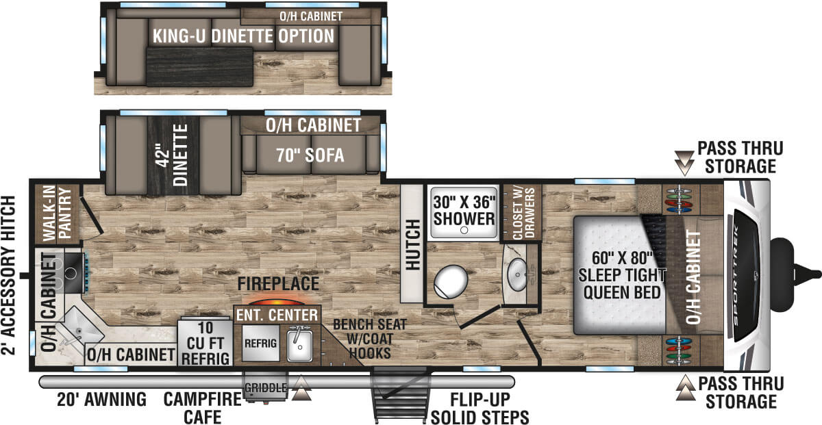 2023 Venture RV SportTrek ST291VRK Travel Trailer Floorplan