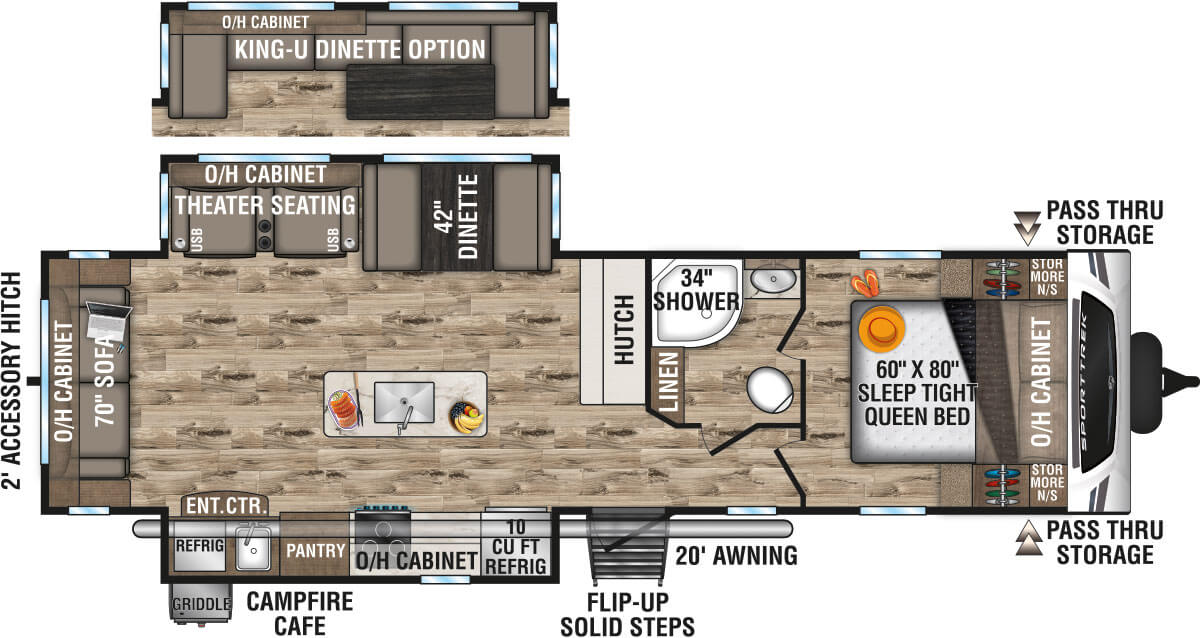 2023 Venture RV SportTrek ST312VIK Travel Trailer Floorplan