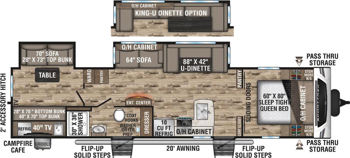 2023 Venture RV SportTrek ST332VBH Travel Trailer Floorplan