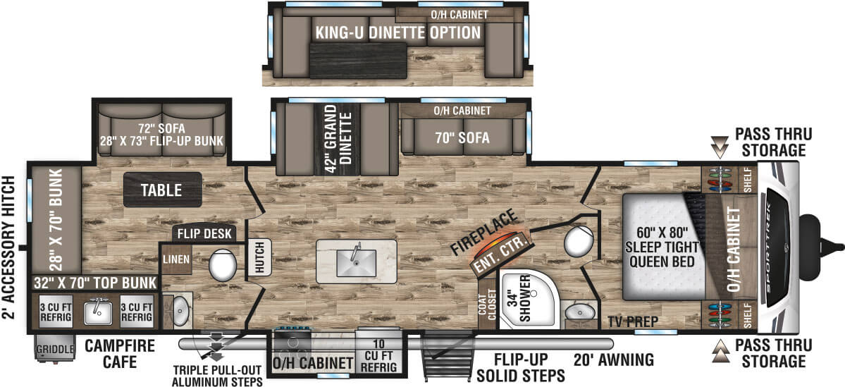 2023 Venture RV SportTrek ST333VIK Travel Trailer Floorplan