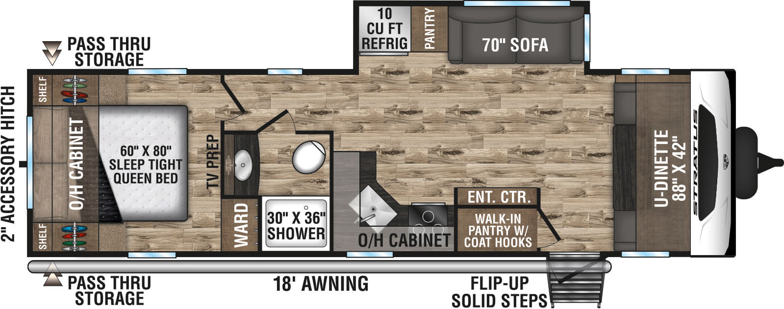 2023 Venture RV Stratus SR281VFD Travel Trailer Floorplan