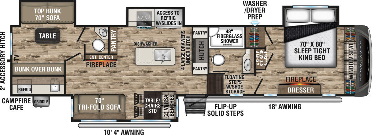 2024 Venture RV SportTrek Touring Edition STTF354VBH Fifth Wheel Floorplan