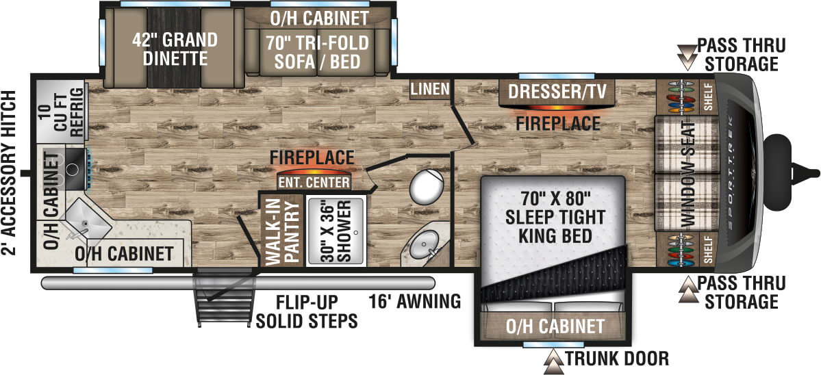 2024 Venture RV SportTrek Touring Edition STT272VRK Travel Trailer Floorplan