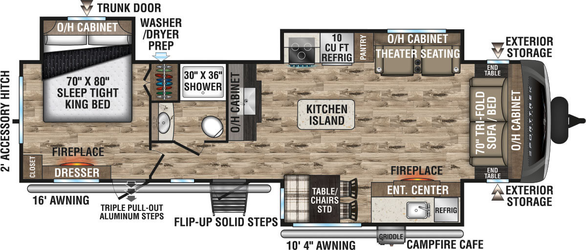 2024 Venture RV SportTrek Touring Edition STT333VMI Travel Trailer Floorplan