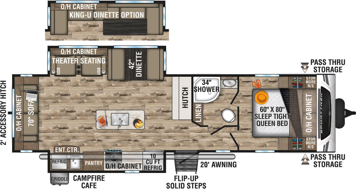 2024 Venture RV SportTrek ST312VIK Travel Trailer Floorplan