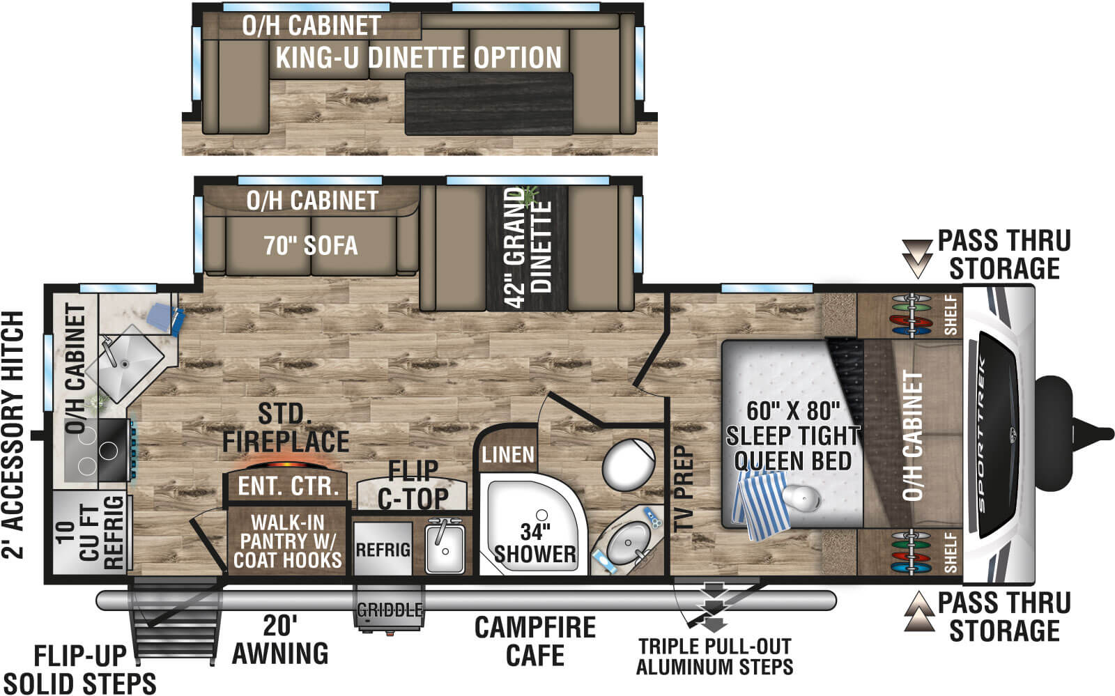 2024 Venture RV SportTrek ST251VRK Travel Trailer Floorplan