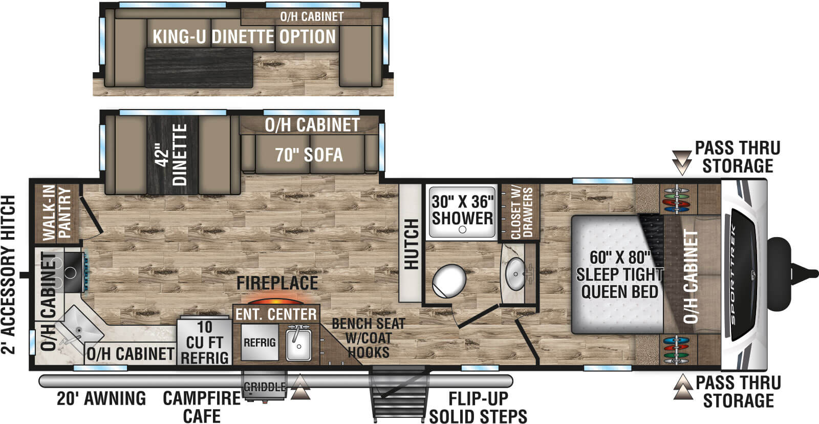 2024 Venture RV SportTrek ST291VRK Travel Trailer Floorplan