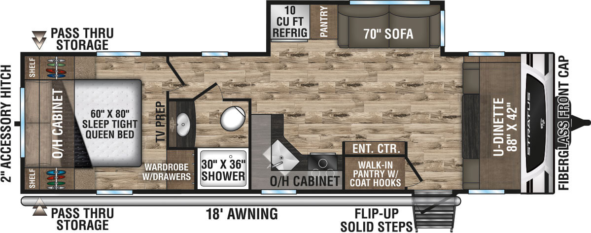 2024 Venture RV Stratus SR281VFD Travel Trailer Floorplan