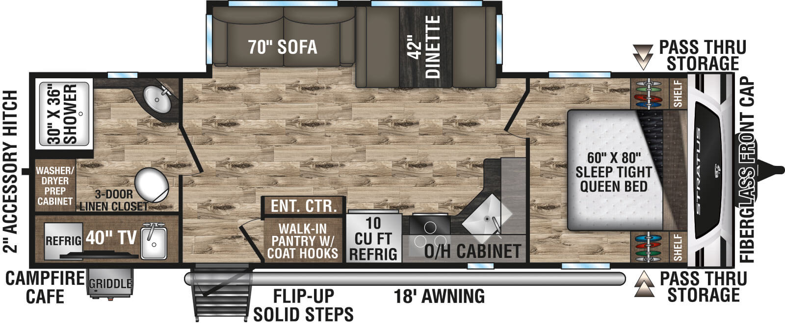 2024 Venture RV Stratus SR261VRB Travel Trailer Floorplan