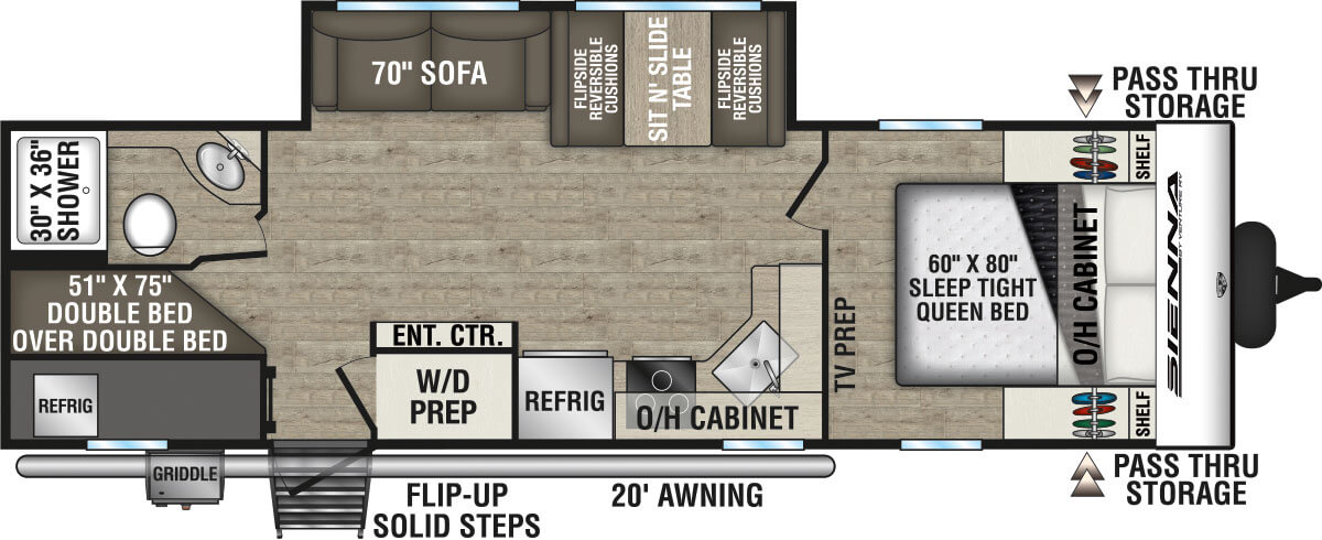 2025 Venture RV Sienna SA271VBH Travel Trailer Floorplan