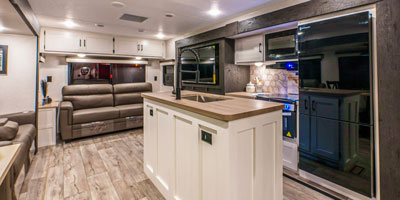 2025 Venture RV Sienna SA293VIK Travel Trailer Kitchen and Living Room