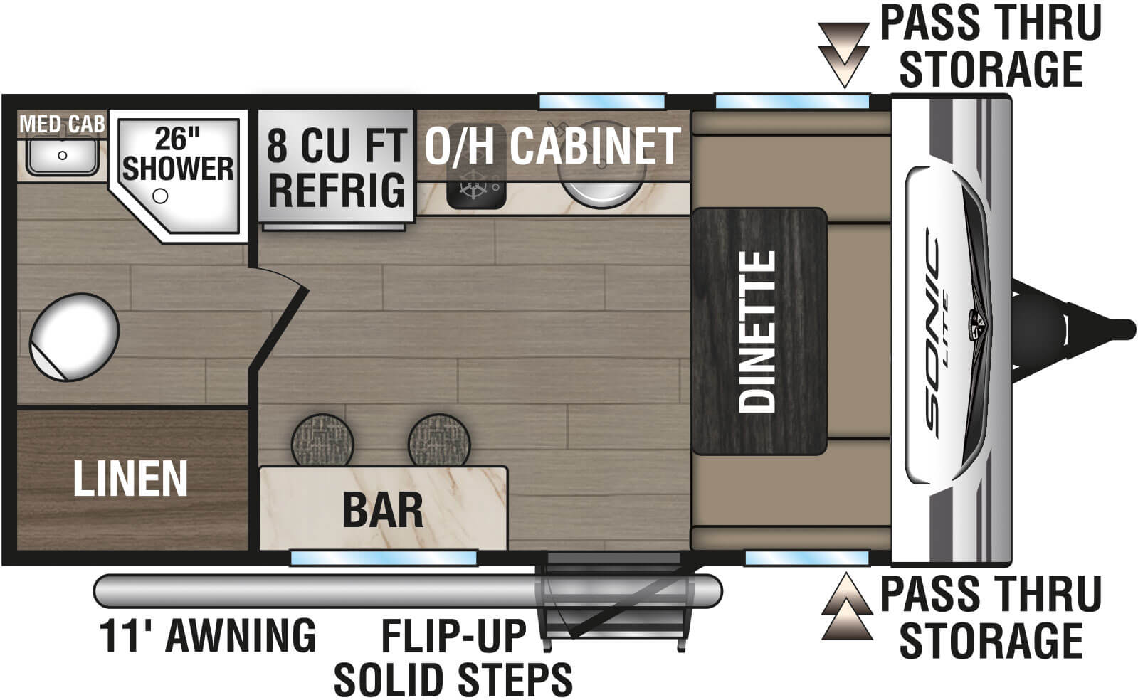 2025 Venture RV Sonic Lite SL140VRB Travel Trailer Floorplan