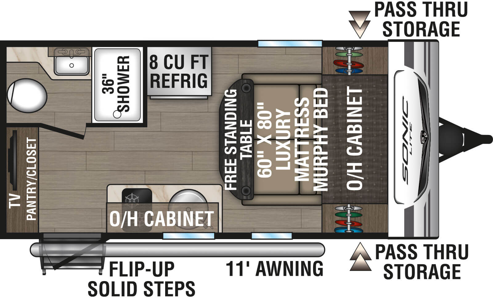 2025 Venture RV Sonic Lite SL150VRK Travel Trailer Floorplan