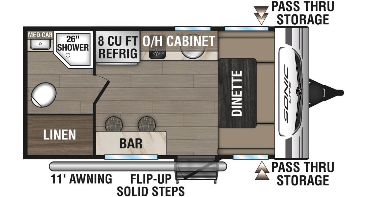 2025 Venture RV Sonic Lite SL140VRB Travel Trailer Floorplan