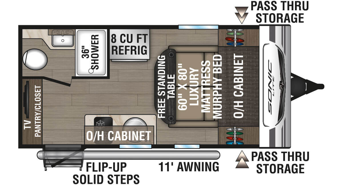 2025 Venture RV Sonic Lite SL150VRK Travel Trailer Floorplan