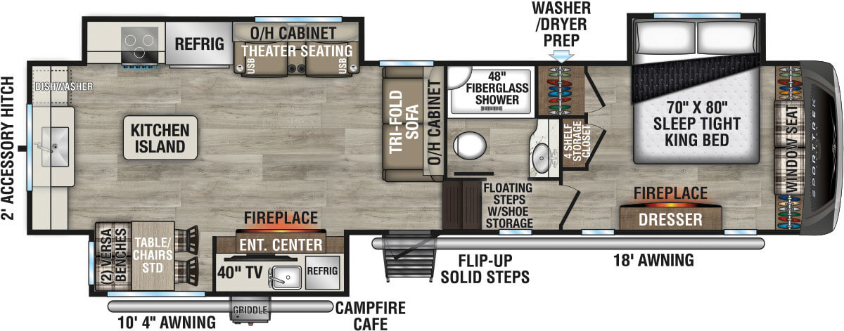 2025 Venture RV SportTrek Touring Edition STTF353VRK Fifth Wheel Floorplan