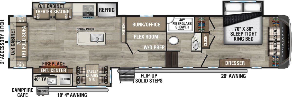 2025 Venture RV SportTrek Touring Edition STTF363VFR Fifth Wheel Floorplan