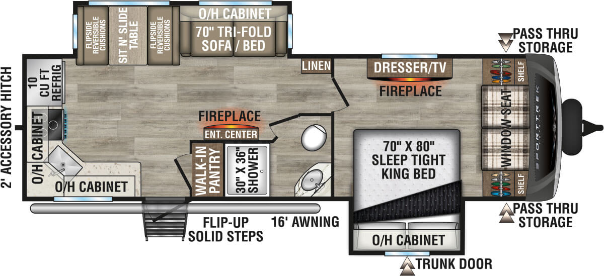 2025 Venture RV SportTrek Touring Edition STT272VRK Travel Trailer Floorplan