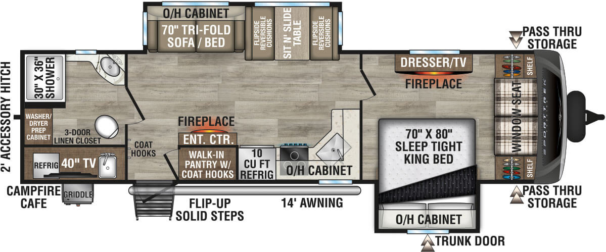 2025 Venture RV SportTrek Touring Edition STT292VRB Travel Trailer Floorplan