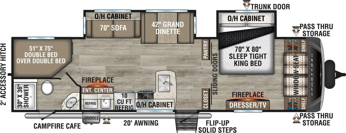 2025 Venture RV SportTrek Touring Edition STT312VBH Travel Trailer Floorplan