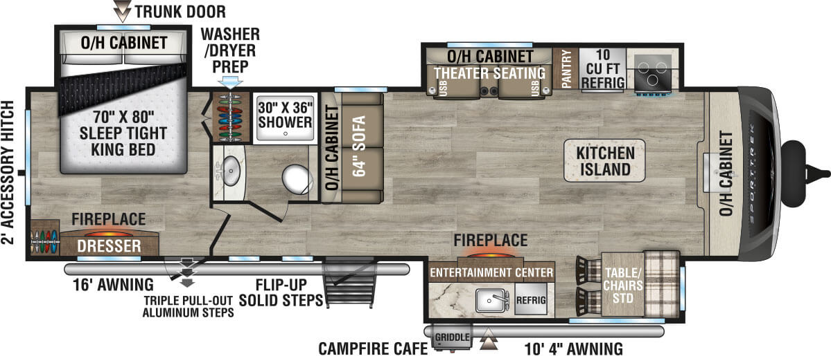 2025 Venture RV SportTrek Touring Edition STT333VFK Travel Trailer Floorplan