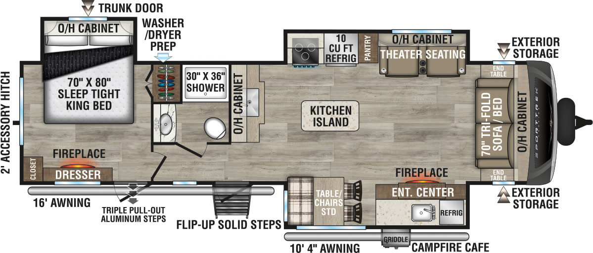 2025 Venture RV SportTrek Touring Edition STT333VMI Travel Trailer Floorplan