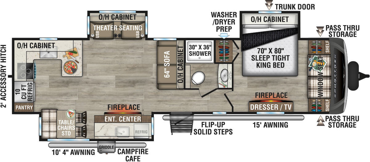 2025 Venture RV SportTrek Touring Edition STT336VRK Travel Trailer Floorplan