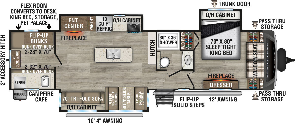 2024 Venture RV SportTrek Touring Edition STT343VIB Travel Trailer Floorplan