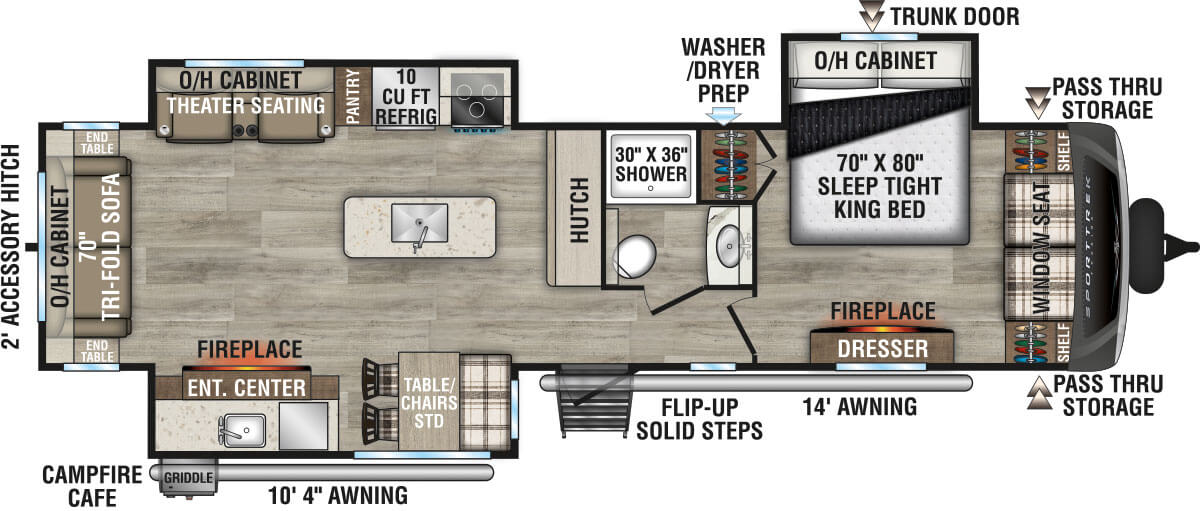 2025 Venture RV SportTrek Touring Edition STT343VIK Travel Trailer Floorplan