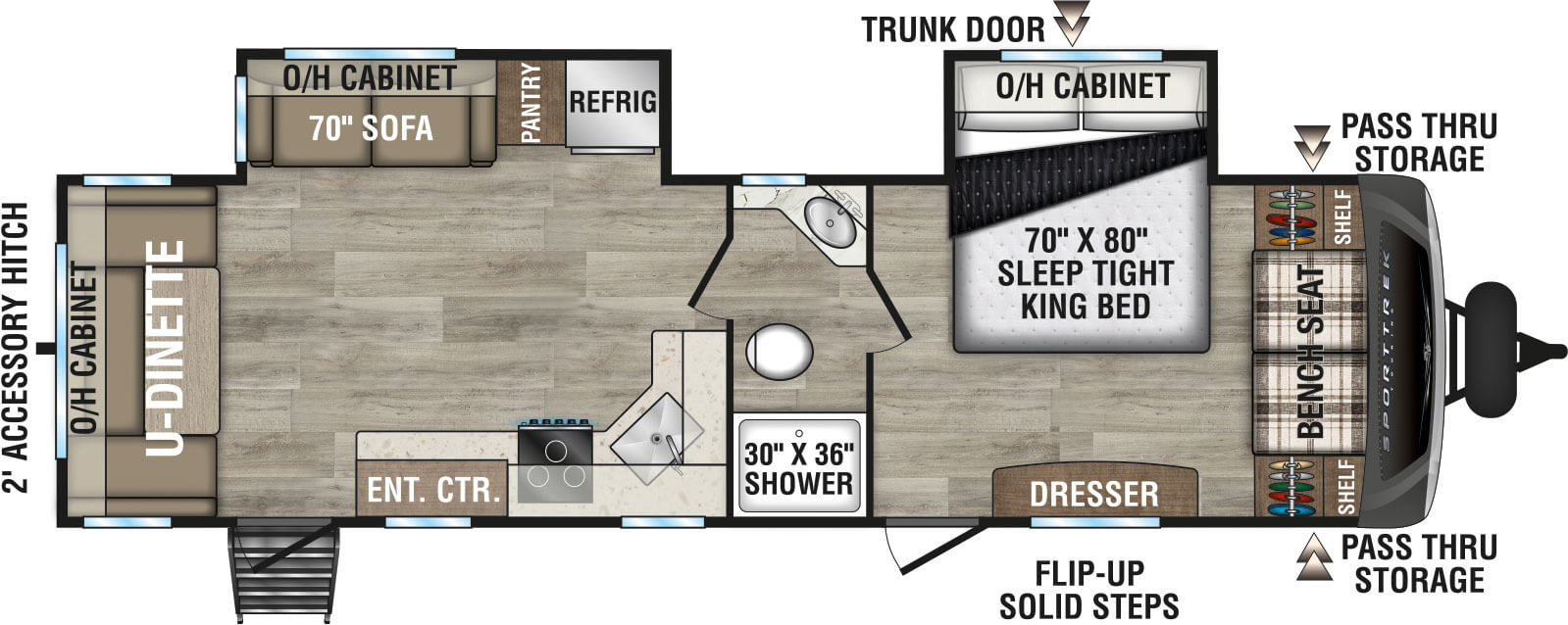 2025 Venture RV SportTrek Touring Edition STT302VRD Travel Trailer Floorplan