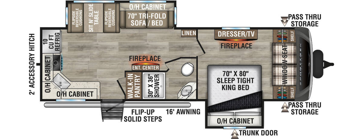 2025 Venture RV SportTrek Touring Edition STT272VRK Travel Trailer Floorplan