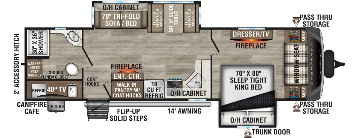 2025 Venture RV SportTrek Touring Edition STT292VRB Travel Trailer Floorplan