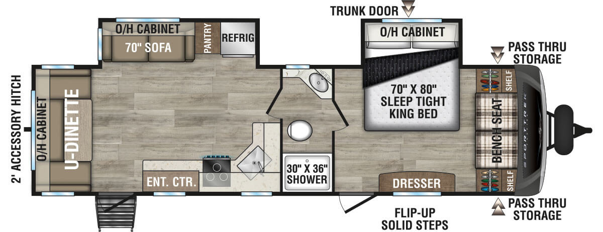 2025 Venture RV SportTrek Touring Edition STT302VRD Travel Trailer Floorplan